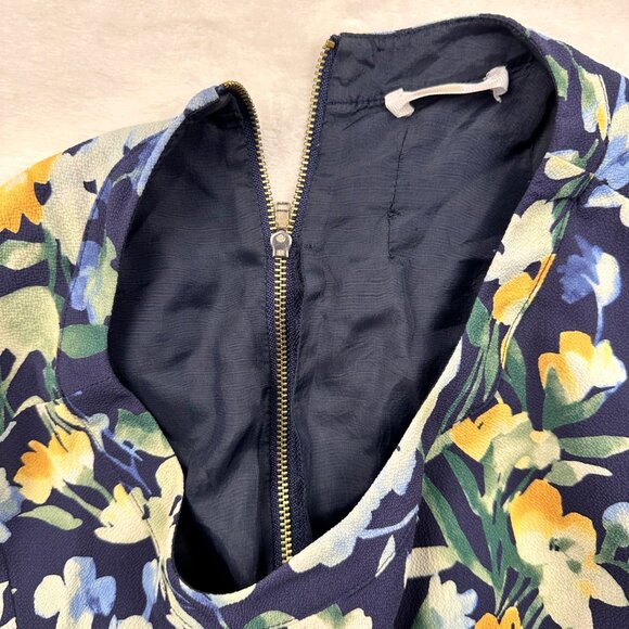 Slate & Willow Womens Blue Floral Throw Shift Dress S Short Feminine Fairycore - Picture 16 of 16